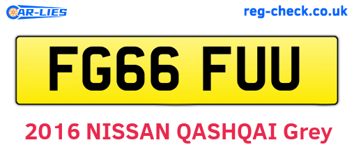 FG66FUU are the vehicle registration plates.
