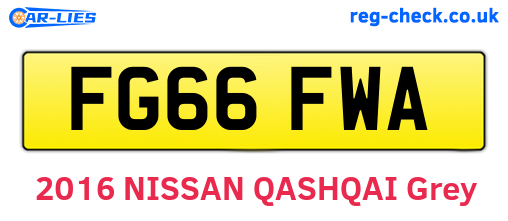 FG66FWA are the vehicle registration plates.