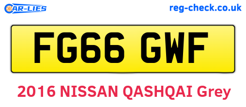FG66GWF are the vehicle registration plates.