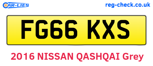 FG66KXS are the vehicle registration plates.