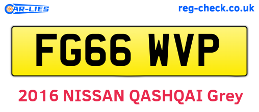 FG66WVP are the vehicle registration plates.