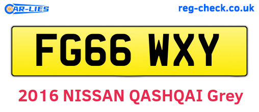 FG66WXY are the vehicle registration plates.