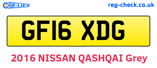 GF16XDG are the vehicle registration plates.