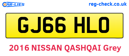 GJ66HLO are the vehicle registration plates.