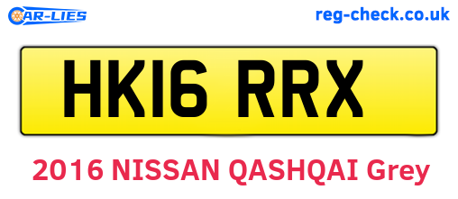 HK16RRX are the vehicle registration plates.