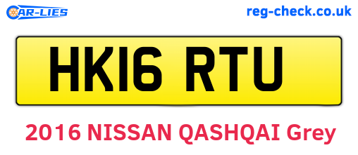 HK16RTU are the vehicle registration plates.