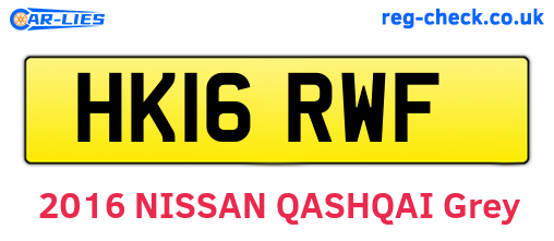 HK16RWF are the vehicle registration plates.