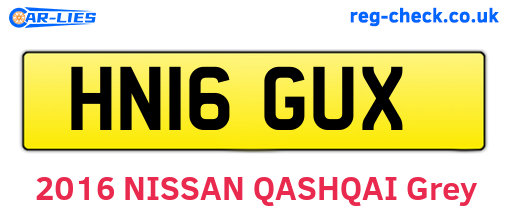 HN16GUX are the vehicle registration plates.