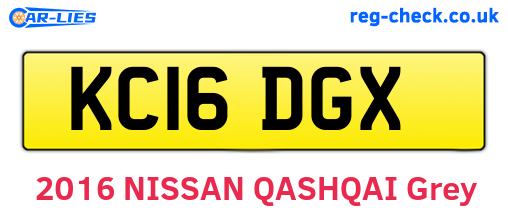 KC16DGX are the vehicle registration plates.