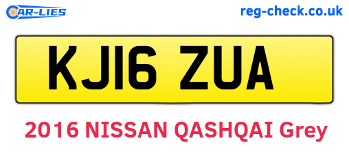 KJ16ZUA are the vehicle registration plates.
