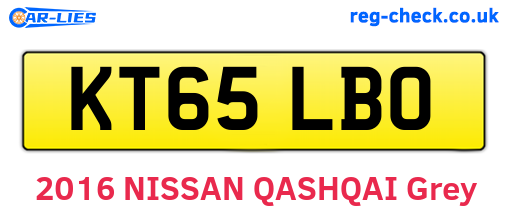 KT65LBO are the vehicle registration plates.