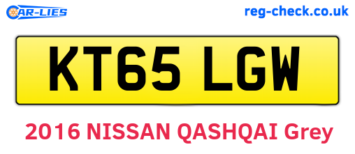 KT65LGW are the vehicle registration plates.