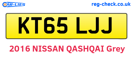 KT65LJJ are the vehicle registration plates.
