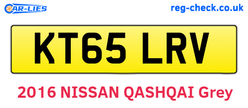 KT65LRV are the vehicle registration plates.