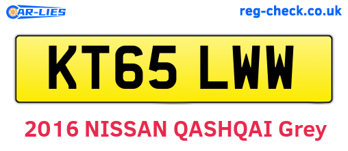 KT65LWW are the vehicle registration plates.