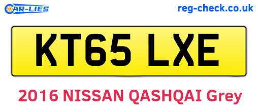 KT65LXE are the vehicle registration plates.