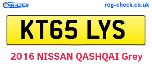 KT65LYS are the vehicle registration plates.