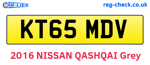 KT65MDV are the vehicle registration plates.
