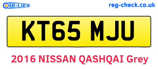 KT65MJU are the vehicle registration plates.