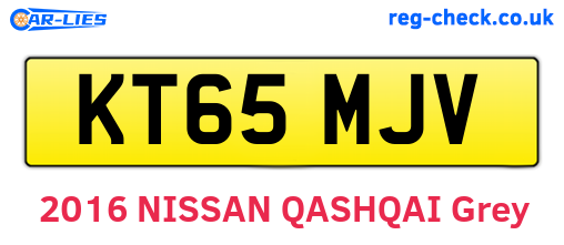 KT65MJV are the vehicle registration plates.