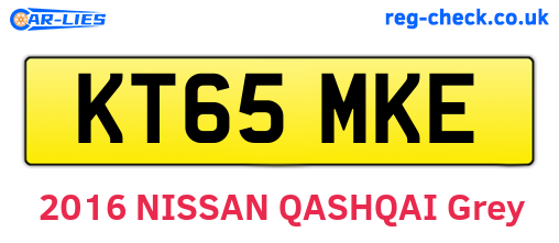KT65MKE are the vehicle registration plates.