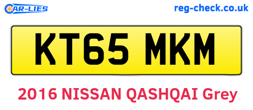 KT65MKM are the vehicle registration plates.