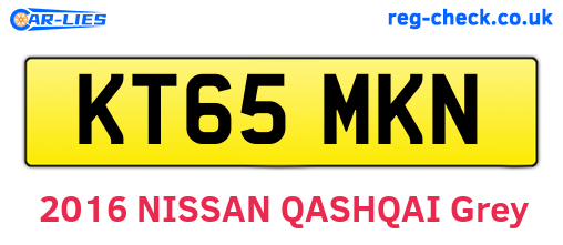 KT65MKN are the vehicle registration plates.