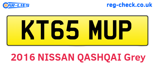 KT65MUP are the vehicle registration plates.