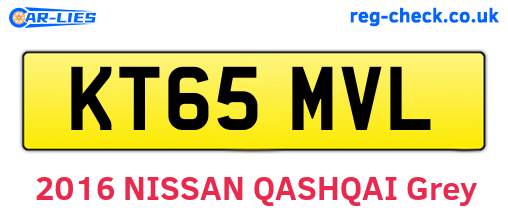 KT65MVL are the vehicle registration plates.