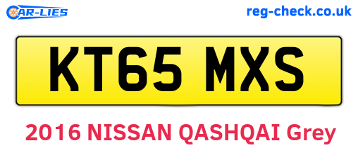 KT65MXS are the vehicle registration plates.