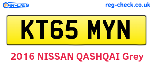 KT65MYN are the vehicle registration plates.
