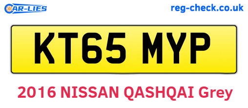 KT65MYP are the vehicle registration plates.