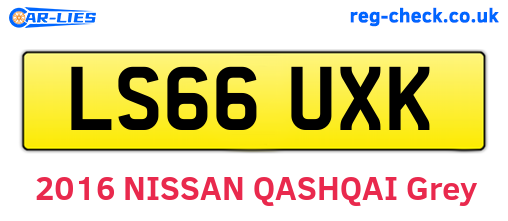 LS66UXK are the vehicle registration plates.