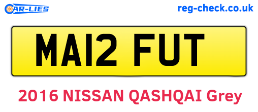 MA12FUT are the vehicle registration plates.