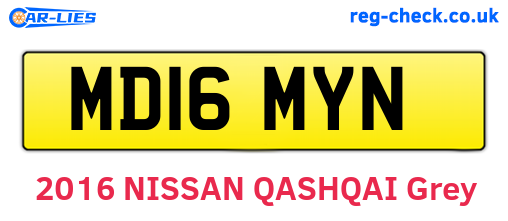 MD16MYN are the vehicle registration plates.