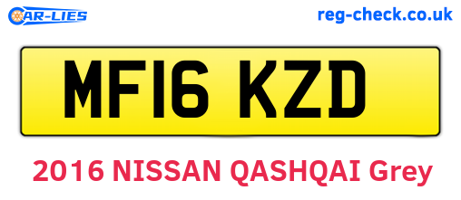 MF16KZD are the vehicle registration plates.