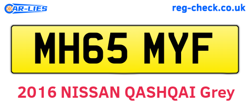 MH65MYF are the vehicle registration plates.