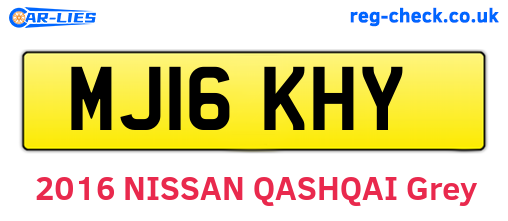 MJ16KHY are the vehicle registration plates.