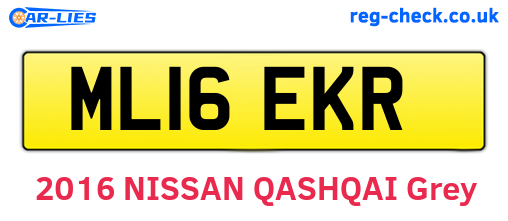 ML16EKR are the vehicle registration plates.
