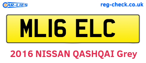 ML16ELC are the vehicle registration plates.