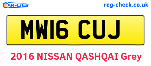 MW16CUJ are the vehicle registration plates.