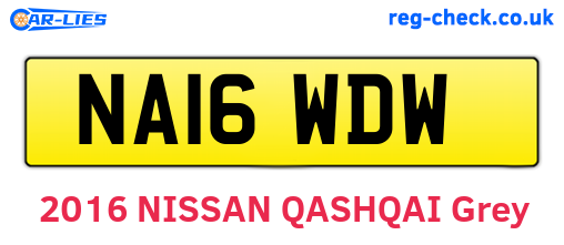 NA16WDW are the vehicle registration plates.
