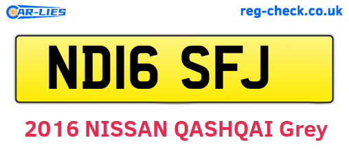 ND16SFJ are the vehicle registration plates.
