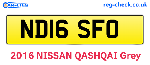 ND16SFO are the vehicle registration plates.