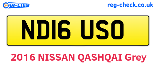 ND16USO are the vehicle registration plates.