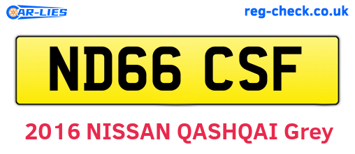 ND66CSF are the vehicle registration plates.