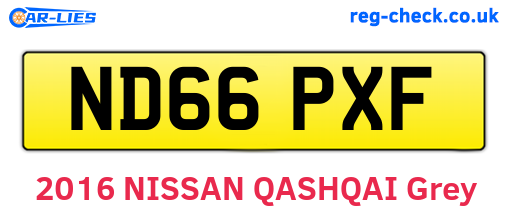 ND66PXF are the vehicle registration plates.