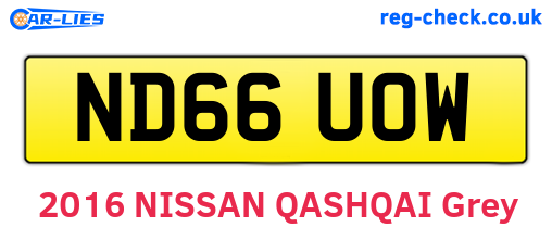 ND66UOW are the vehicle registration plates.