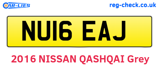 NU16EAJ are the vehicle registration plates.