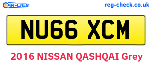 NU66XCM are the vehicle registration plates.
